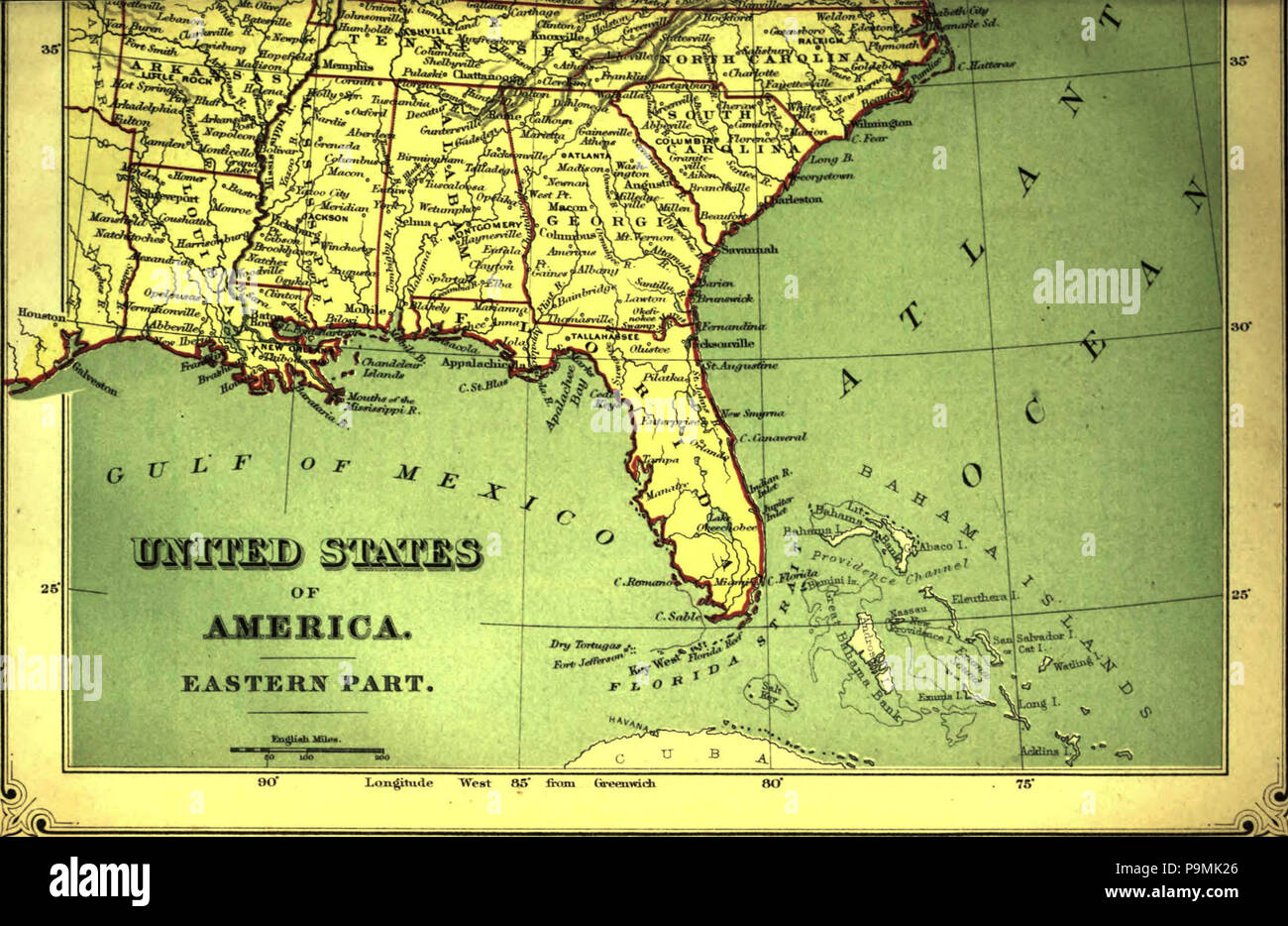 122 AmCyc Vereinigte Staaten von Amerika - Karte (SE) Stockfoto