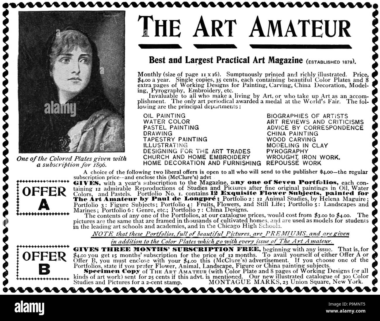 157 Kunst Bewunderer (Zeitschrift) (Anzeige in McClure's, Jan 1896) Stockfoto