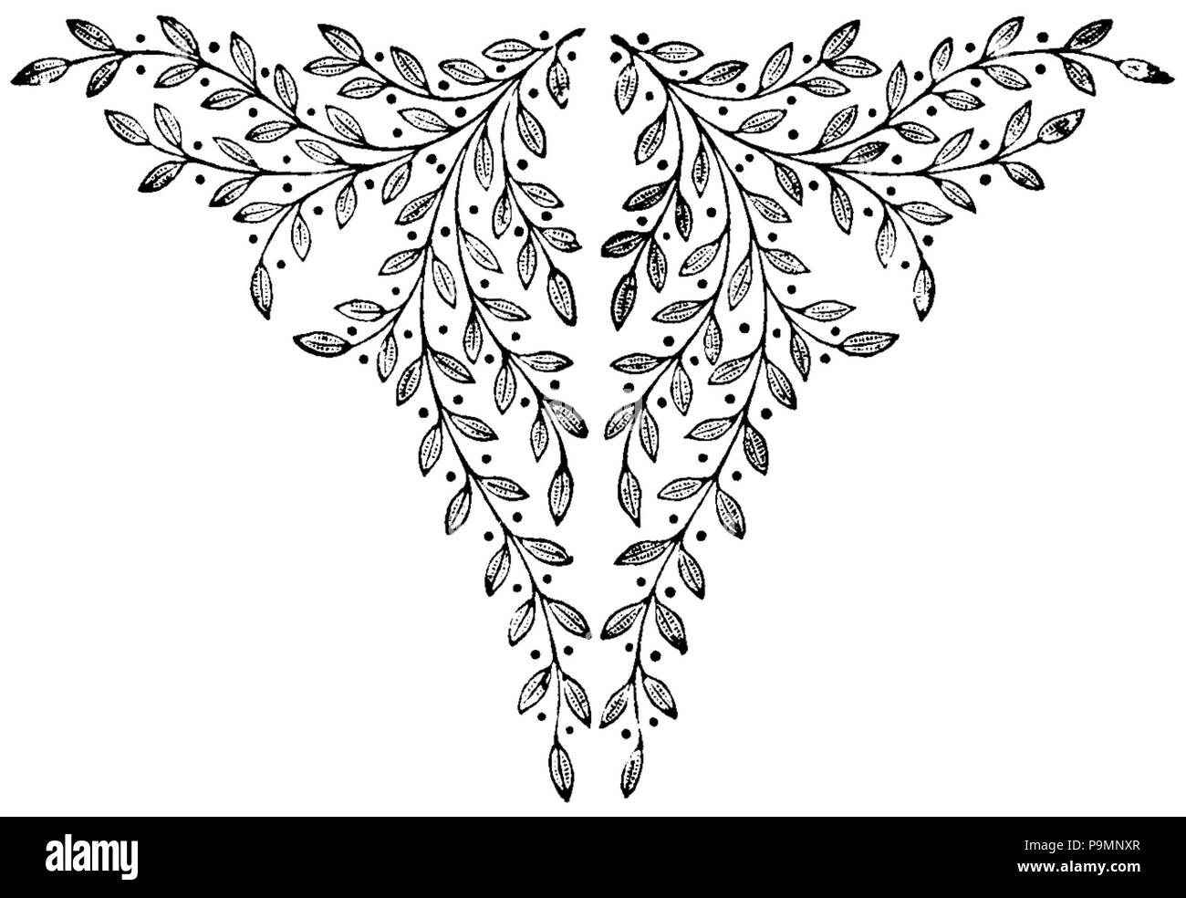 158 Kunst der Buchbinderei p140 Pflanze Dekoration Stockfoto