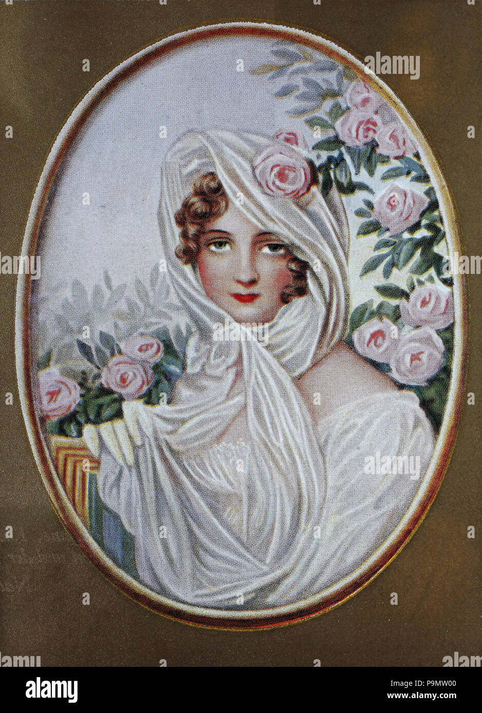 Prinzessin Katharina Bagration, Skavronskaya, 7. Dezember 1783 - vom 21. Mai 1857 bzw. 2. Juni 1857, war eine russische Prinzessin, digital verbesserte Reproduktion einer Vorlage drucken aus dem Jahr 1900 Stockfoto