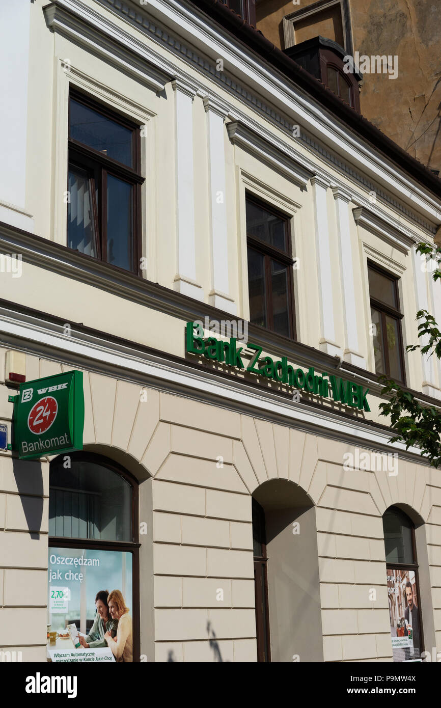 Polnische Bank Zachodni WBK in Krakau, Polen, Europa. Stockfoto