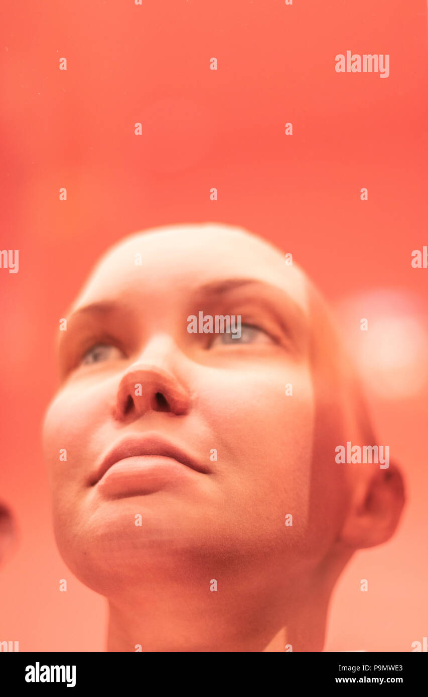 3D-gedruckten android Kopf Gesicht von der Ausstellung im V&A Stockfoto