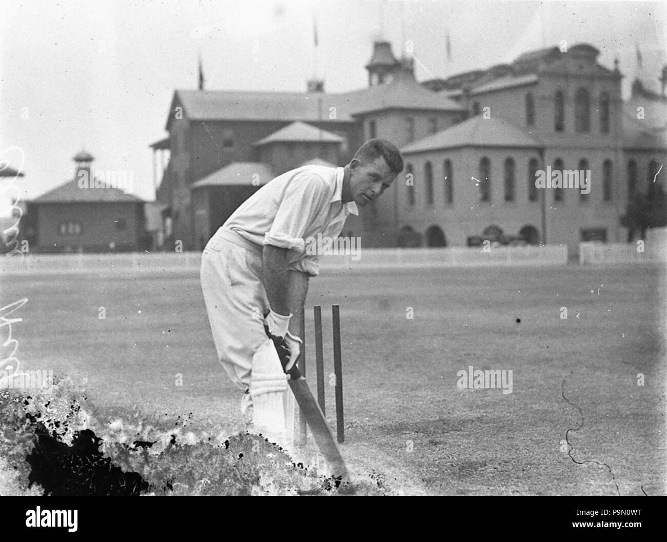 298 SLNSW 9430 Studie der nicht identifizierten Linken cricketer wahrscheinlich New South Wales player Clement John Clem Hill Stockfoto