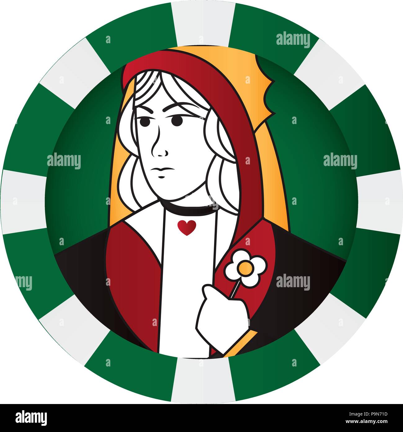 Queen Symbol casino card game Stock Vektor