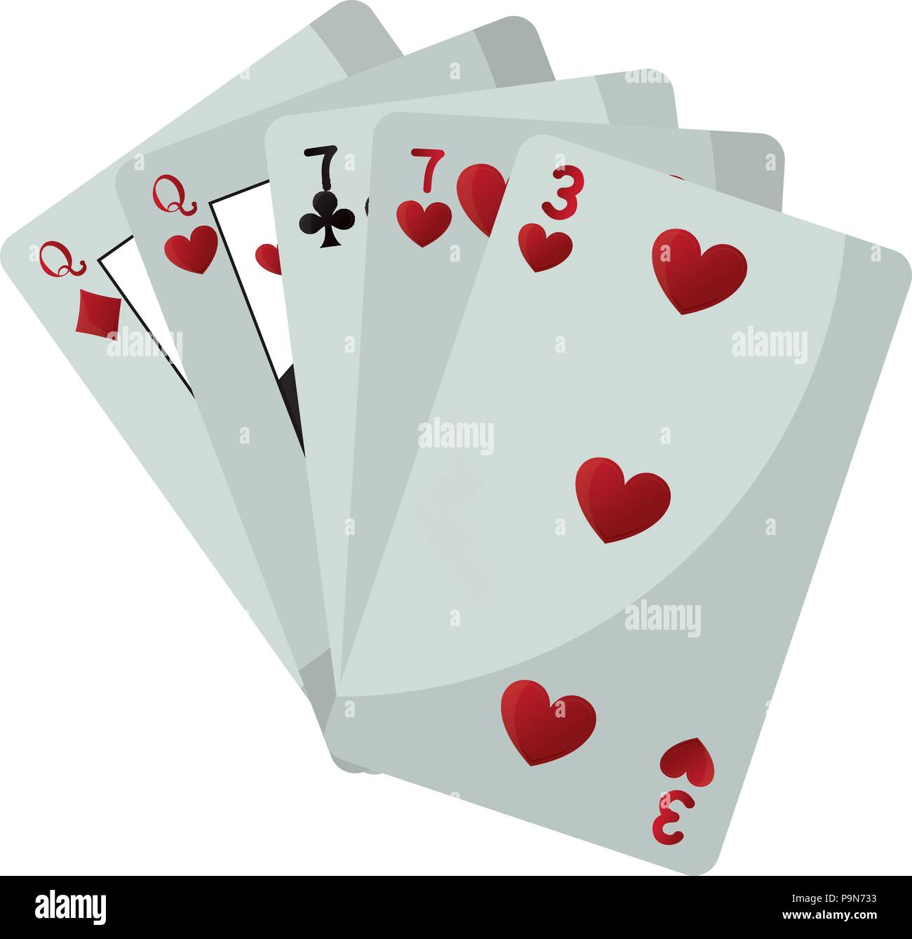 Zwei Paare card Casino Spiel Stock Vektor