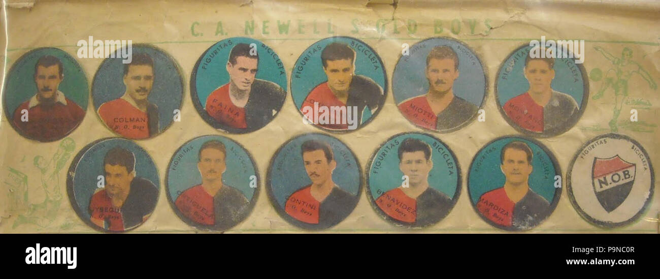 335 Álbum "bicicleta" Newell's Old Boys. Año 1950. Stockfoto