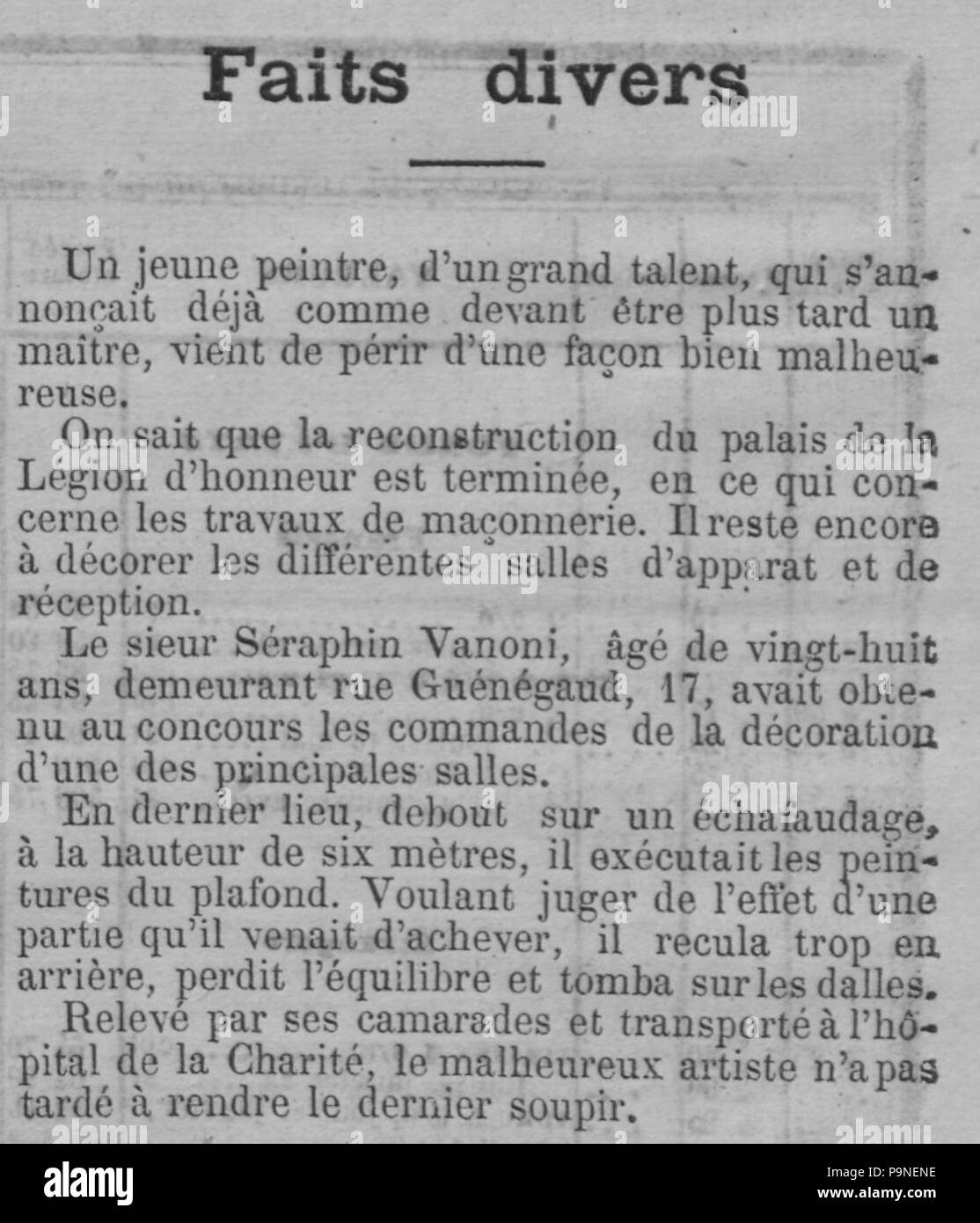 20 1874-05-02-Le XIXe siècle - séraphin Vanoni Stockfoto