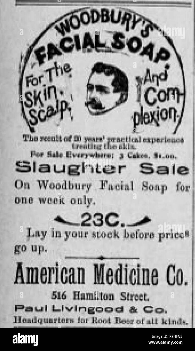 23 1895-amerikanischen Medizin Unternehmen Zeitung Anzeige Allentown PA Stockfoto