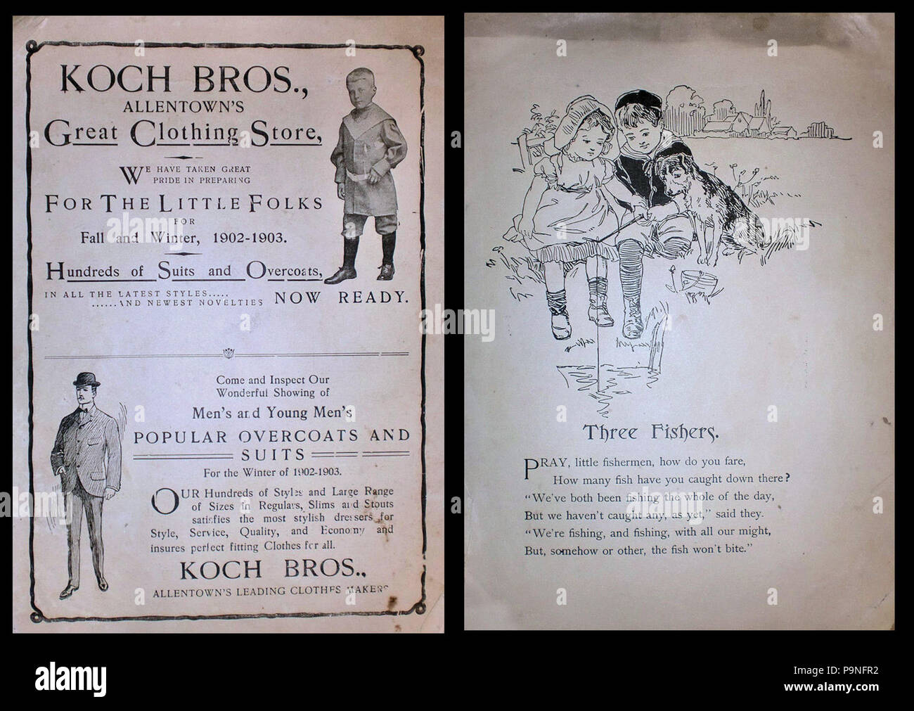 24 1897-Koch Brüder Werbung Allentown PA Stockfoto