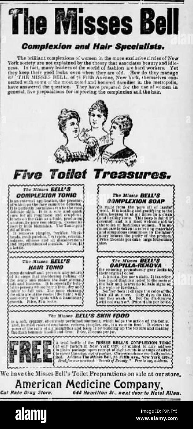 24 1899-amerikanischen Medizin Unternehmen Zeitung Anzeige Allentown PA Stockfoto