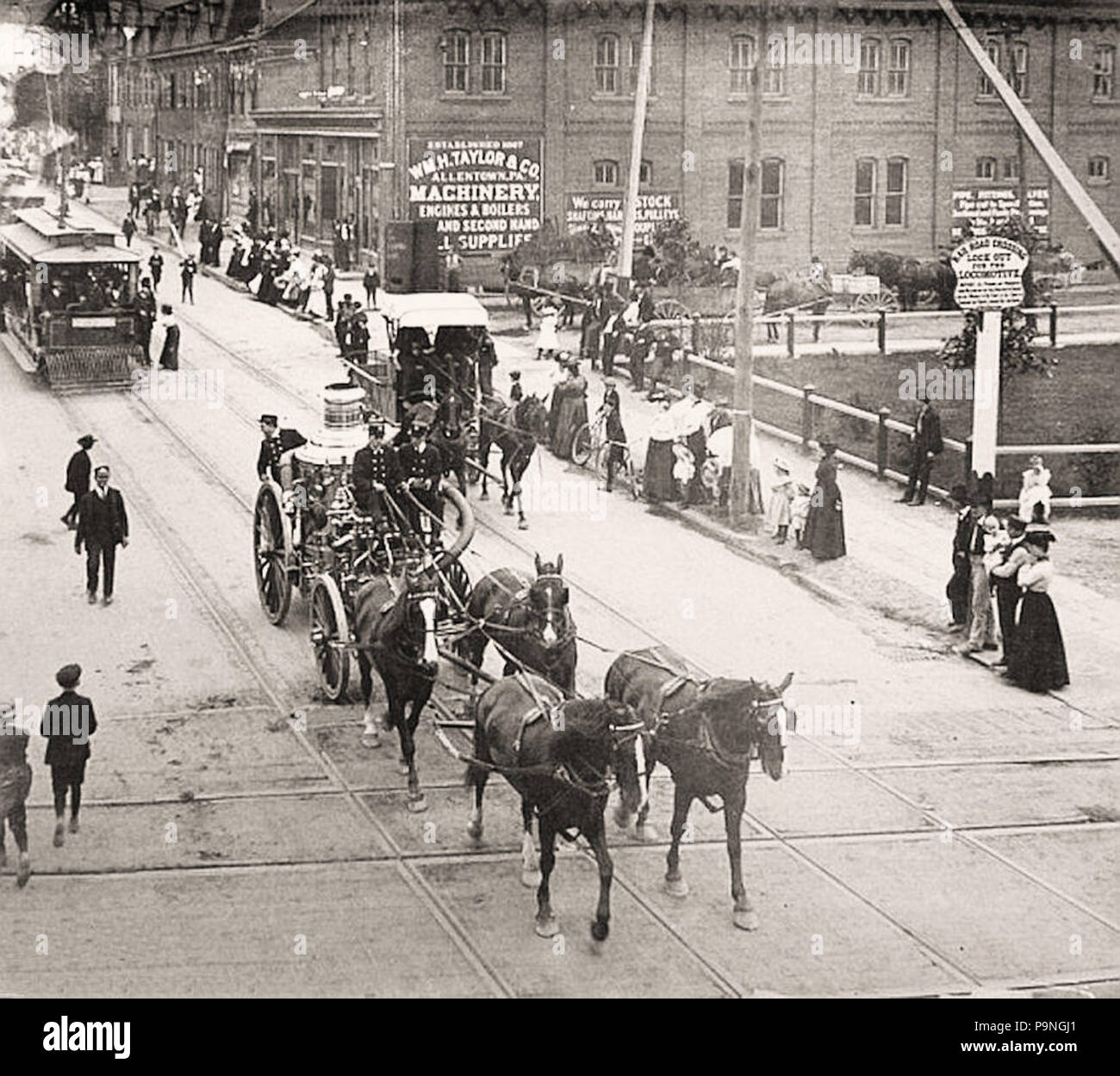 26 1905 - Block 200 Hamilton Straße West - Allentown PA Stockfoto