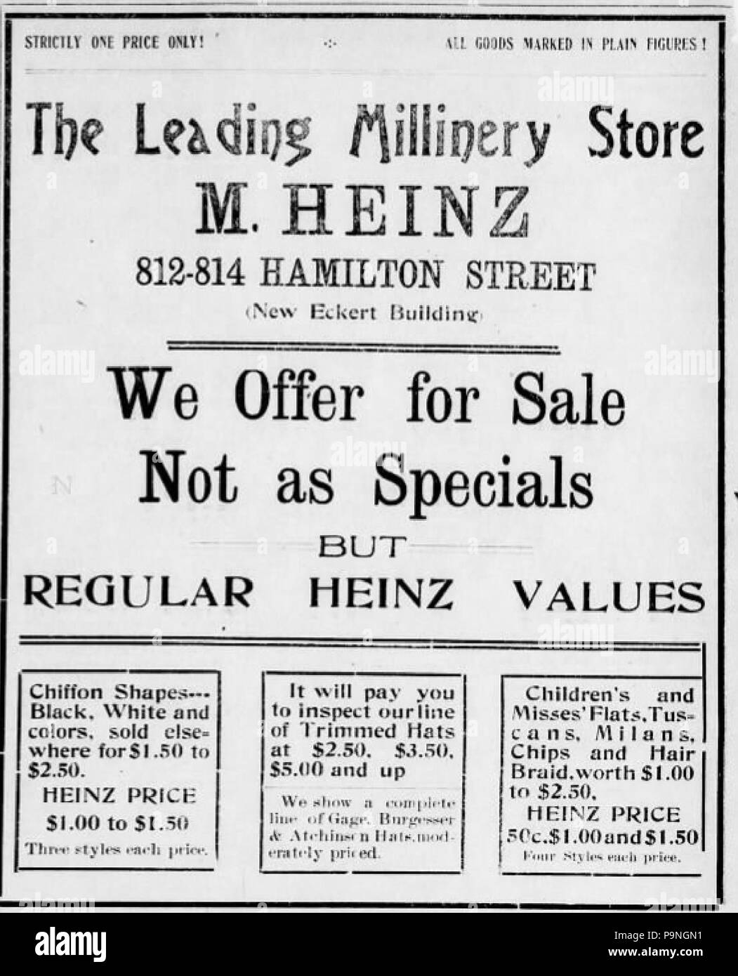 28 1907 - Heinz Store - 18 Apr MC - Allentown PA Stockfoto