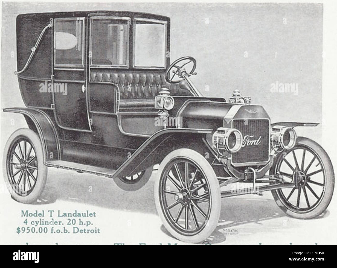 29 1909 Ford Katalog - Modell T Landaulet - vorne rechts Stockfoto
