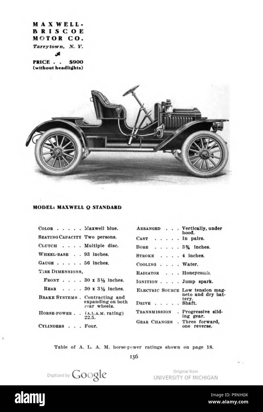 30 1910 Maxwell Modell Q Standard Stockfoto