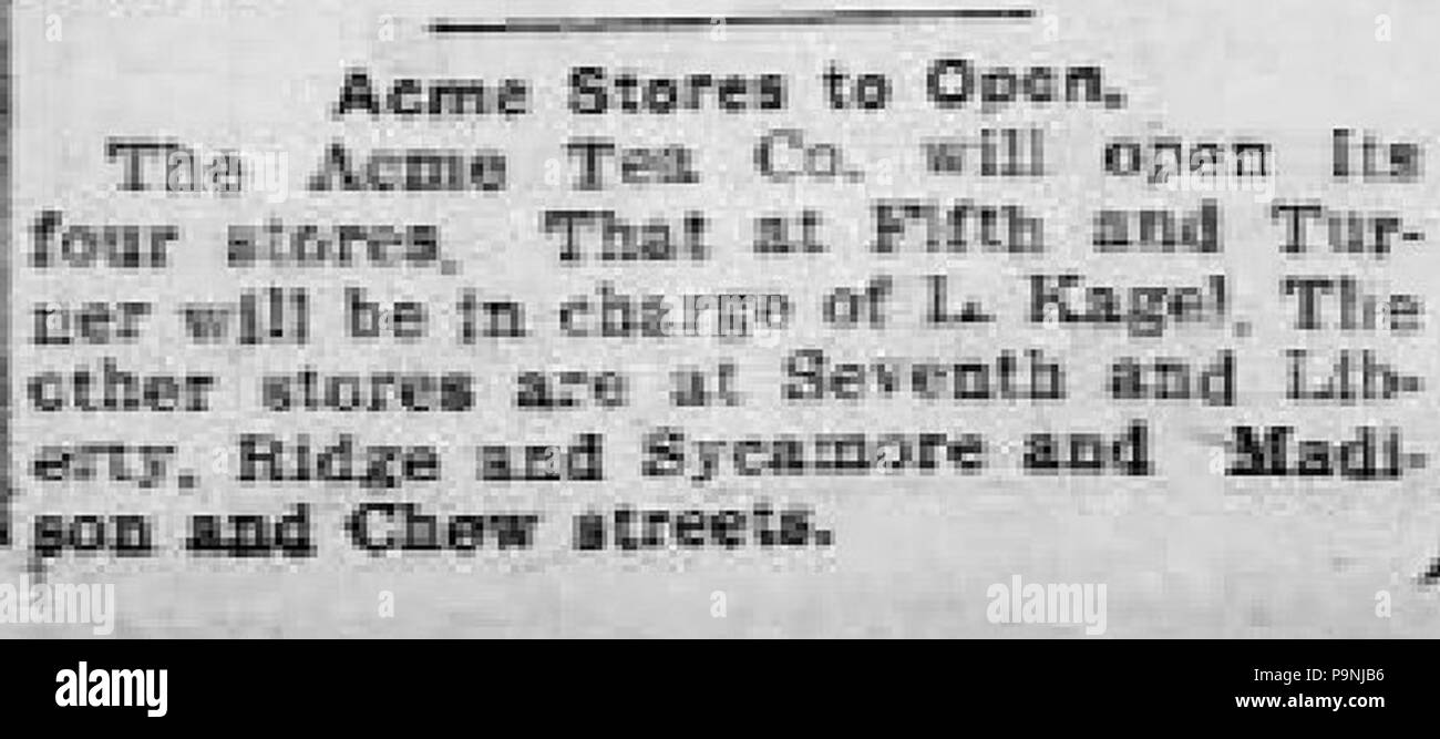 33 1914 - Acme Kaffee Unternehmen - 18 Sep MC - Allentown PA Stockfoto