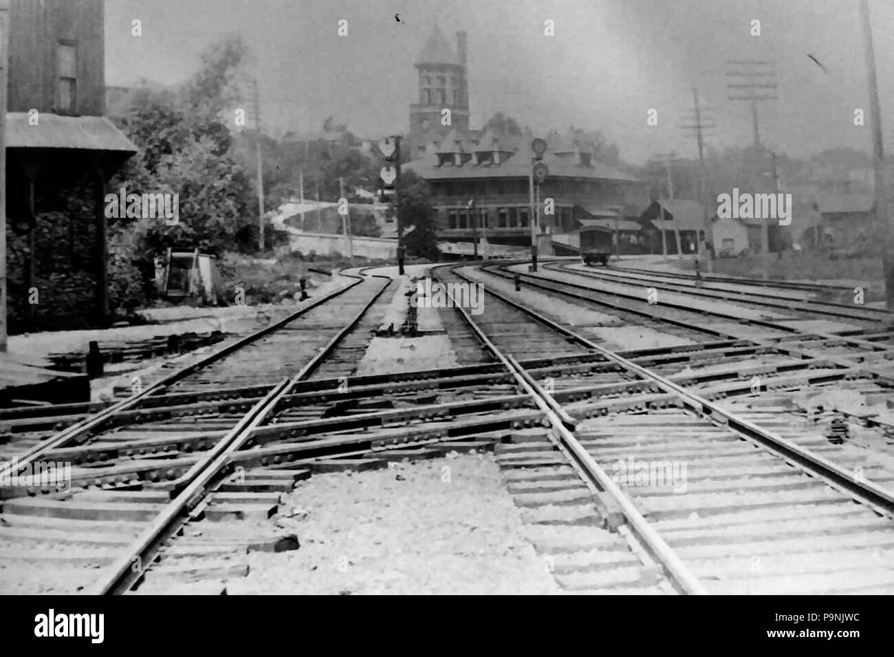 35 1916 - Lehigh Valley Railroad Station Blick von Süden - Allentown PA Stockfoto