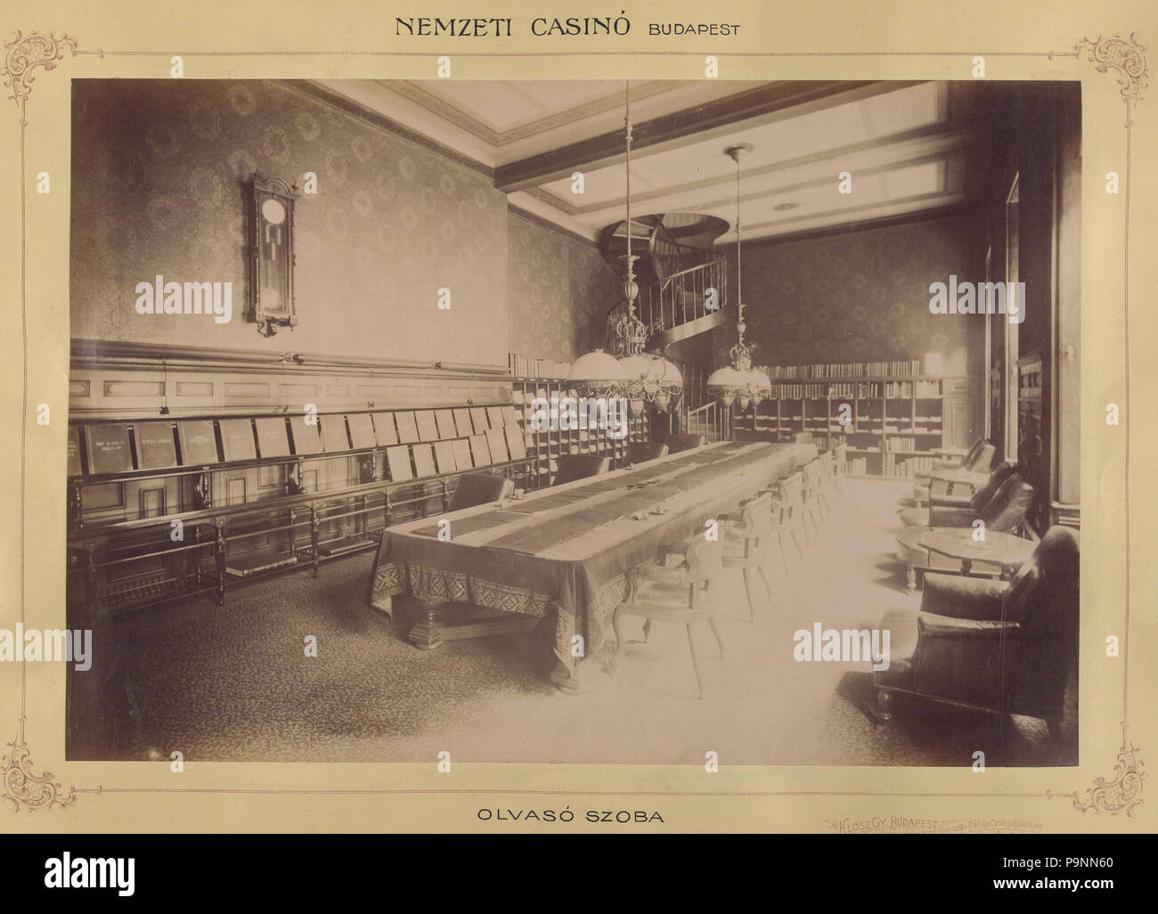 85A Nemzeti Casino (cziráky - palota) olvasószobája. - Budapest, Fortepan 83099 Stockfoto