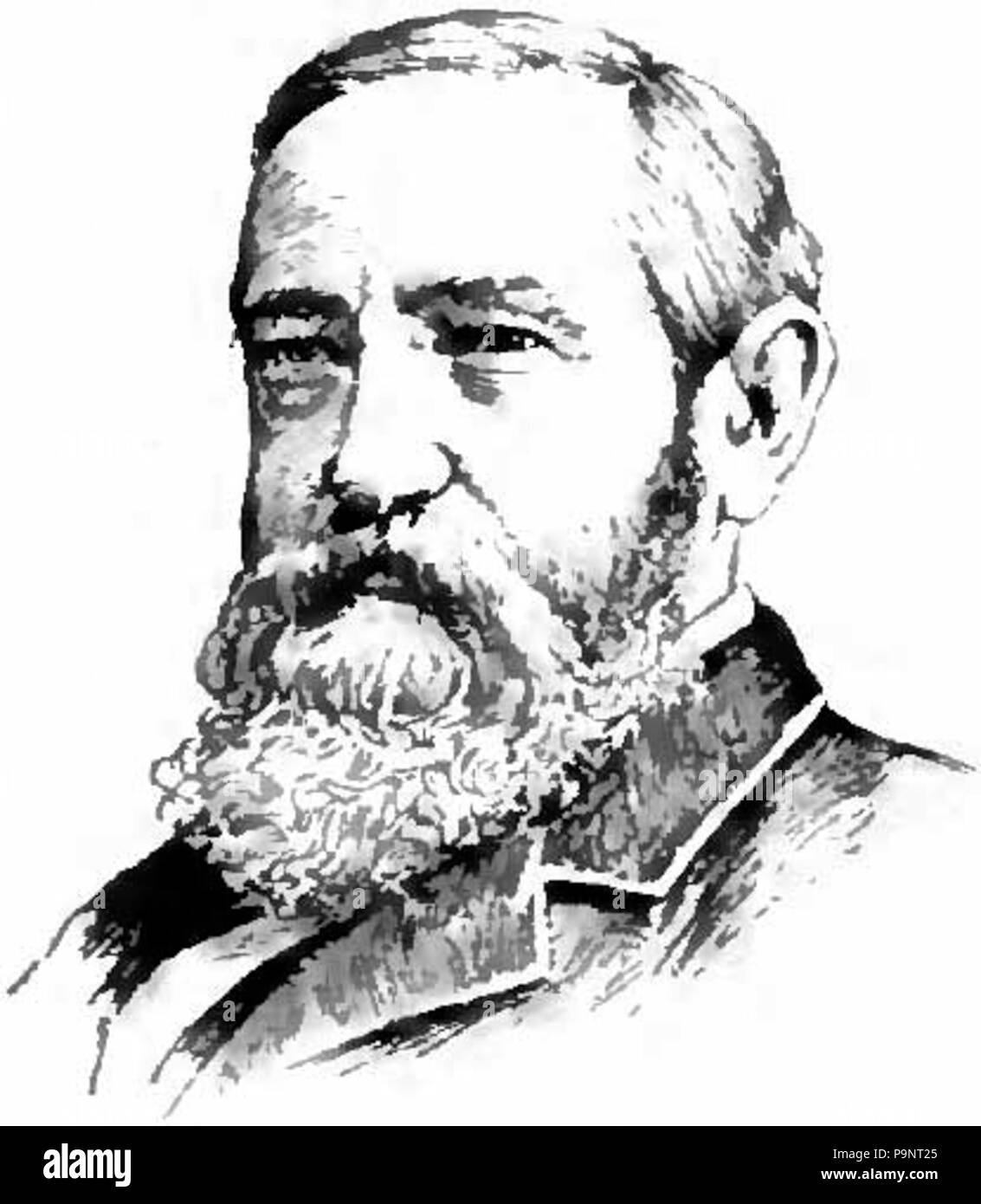 . Englisch: Porträt Zeichnung von Benjamin Harrison, 23. Präsident der Vereinigten Staaten von Amerika. veröffentlicht 1892 144 Appletons' Harrison Benjamin - Benjamin Stockfoto