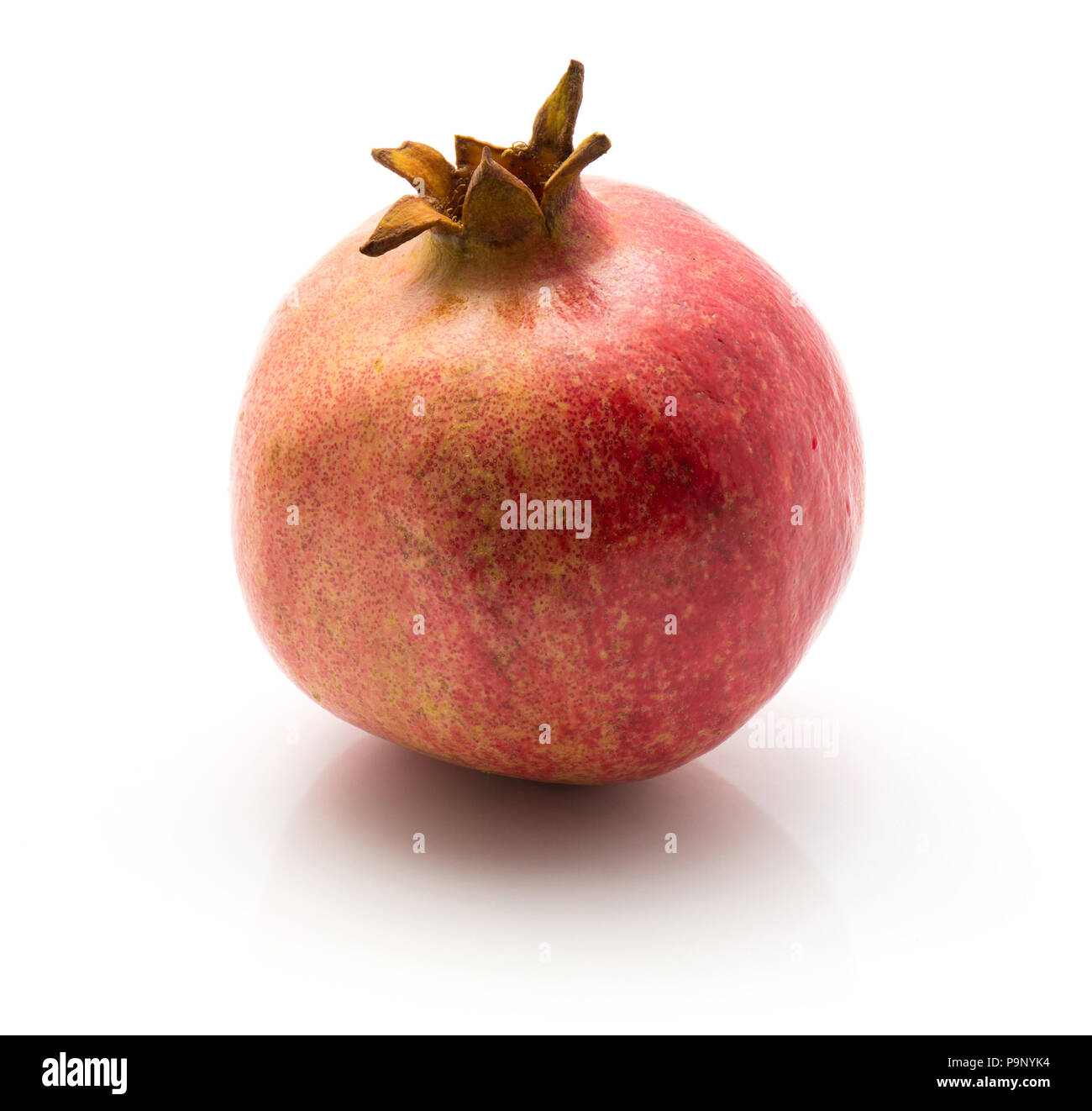 Granatapfel isoliert auf weißem Hintergrund eine ganze Rot Stockfoto
