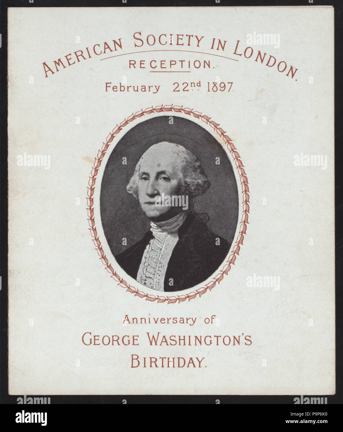 706 GEORGE WASHINGTON'S BIRTHDAY REZEPTION (Besitz) die AMERIKANISCHE GESELLSCHAFT IN LONDON (at) "HOTEL CECIL, LONDON" (für ;) (NYPL Hades -270887-470595) Stockfoto