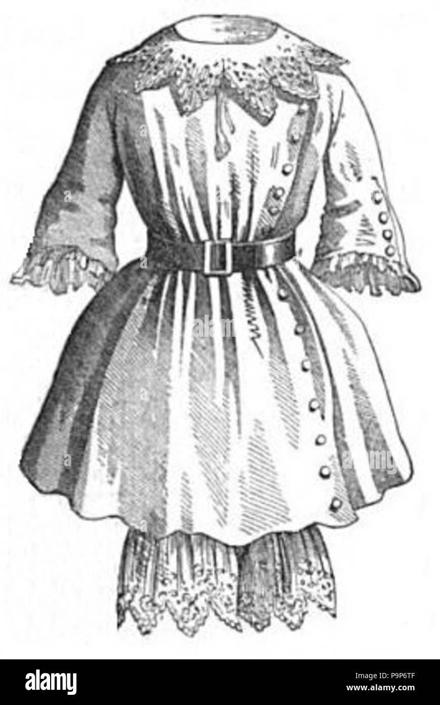 19 1850 Kinder Kleid Stockfoto