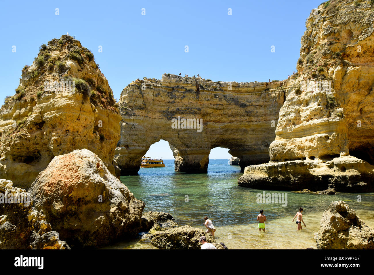 Marinha Strand in Porches, Algarve, Portugal Stockfoto