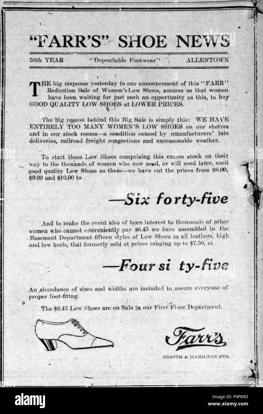 38 1920 - Farr's - 21. Mai MC - Allentown PA Stockfoto