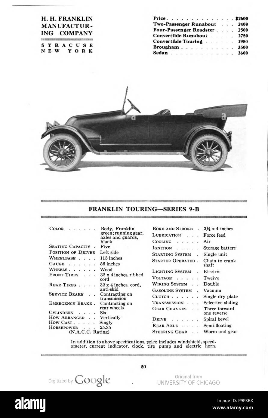 38 1920 Franklin Serie 9-Bb Stockfoto