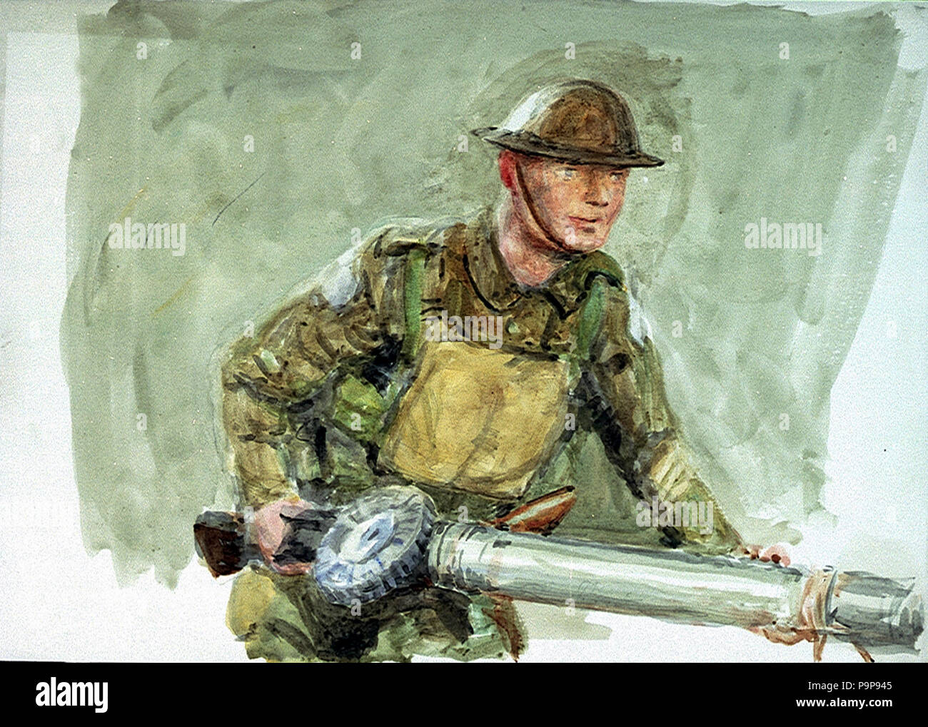 Ein Marine mit einem Lewis gun-Zeebrugge, 1918 Stockfoto