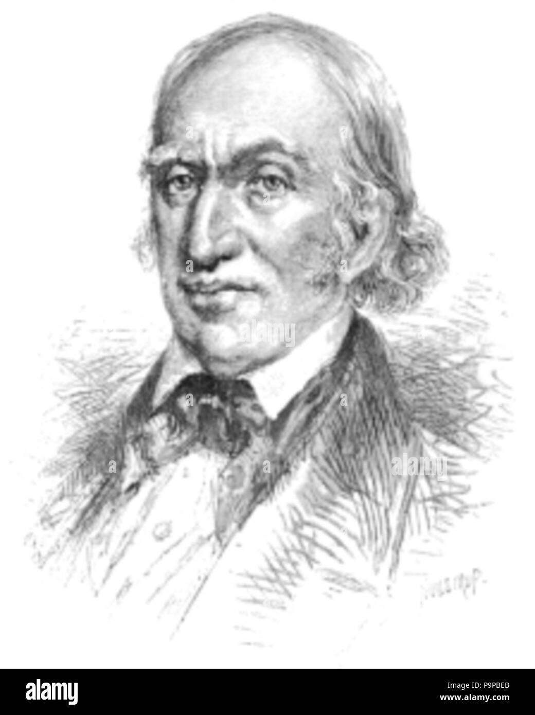 . Englisch: Abel Crawford (1760 s-1844), Pionier der Tourismusindustrie in den White Mountains von New Hampshire. Vor 1883 95 Abel Crawford (1760 s-1844) von Thomas Johnson Stockfoto