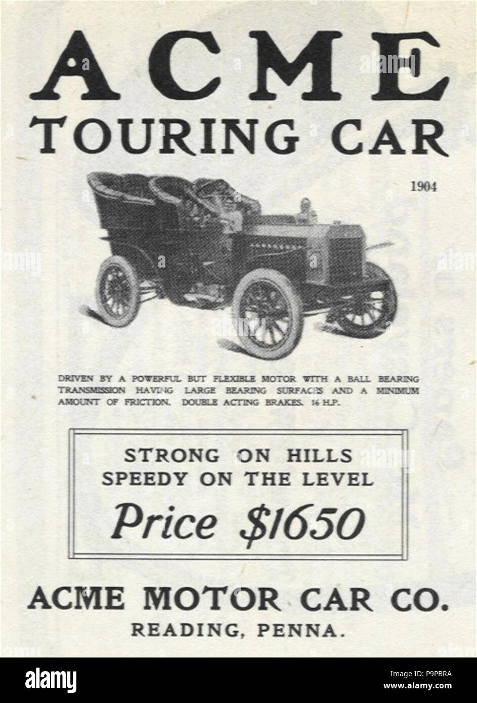 97 Acme Motor Car Co (PA) Werbung mit 16 PS Touring (1904) Stockfoto