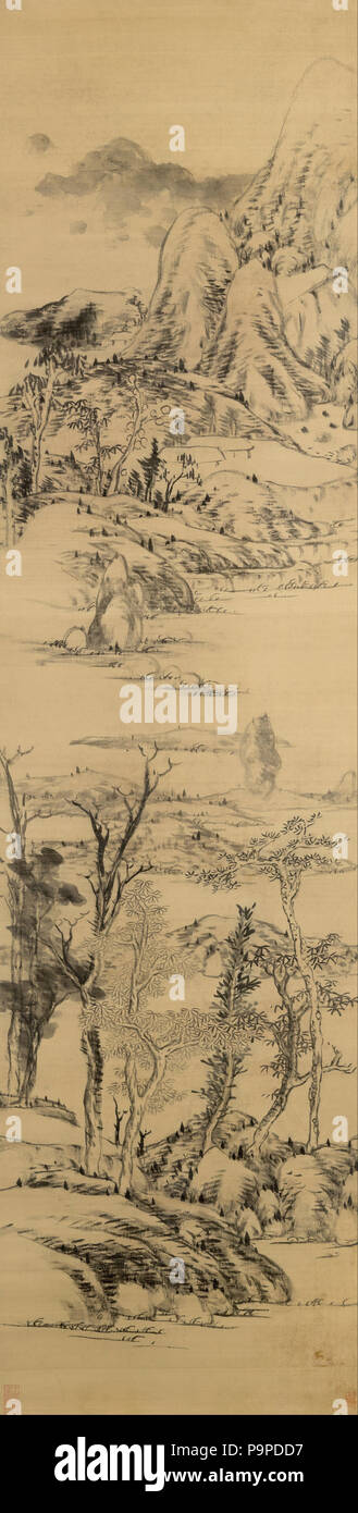 173 Bada Shanren - Landschaft im Stil von Wang Meng, (C. 1309-1385) - Stockfoto