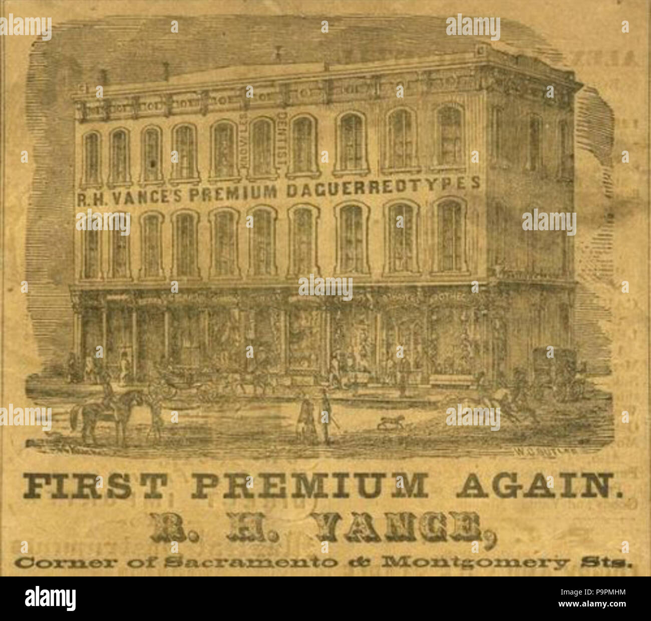 101 Werbung für Robert H. Vance's Premium Daguerreotypie Studio Stockfoto