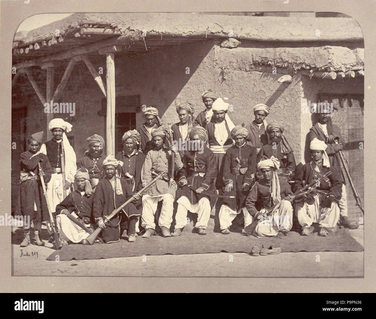 103 afghanische Polizisten in Kabul 1879-80 Stockfoto