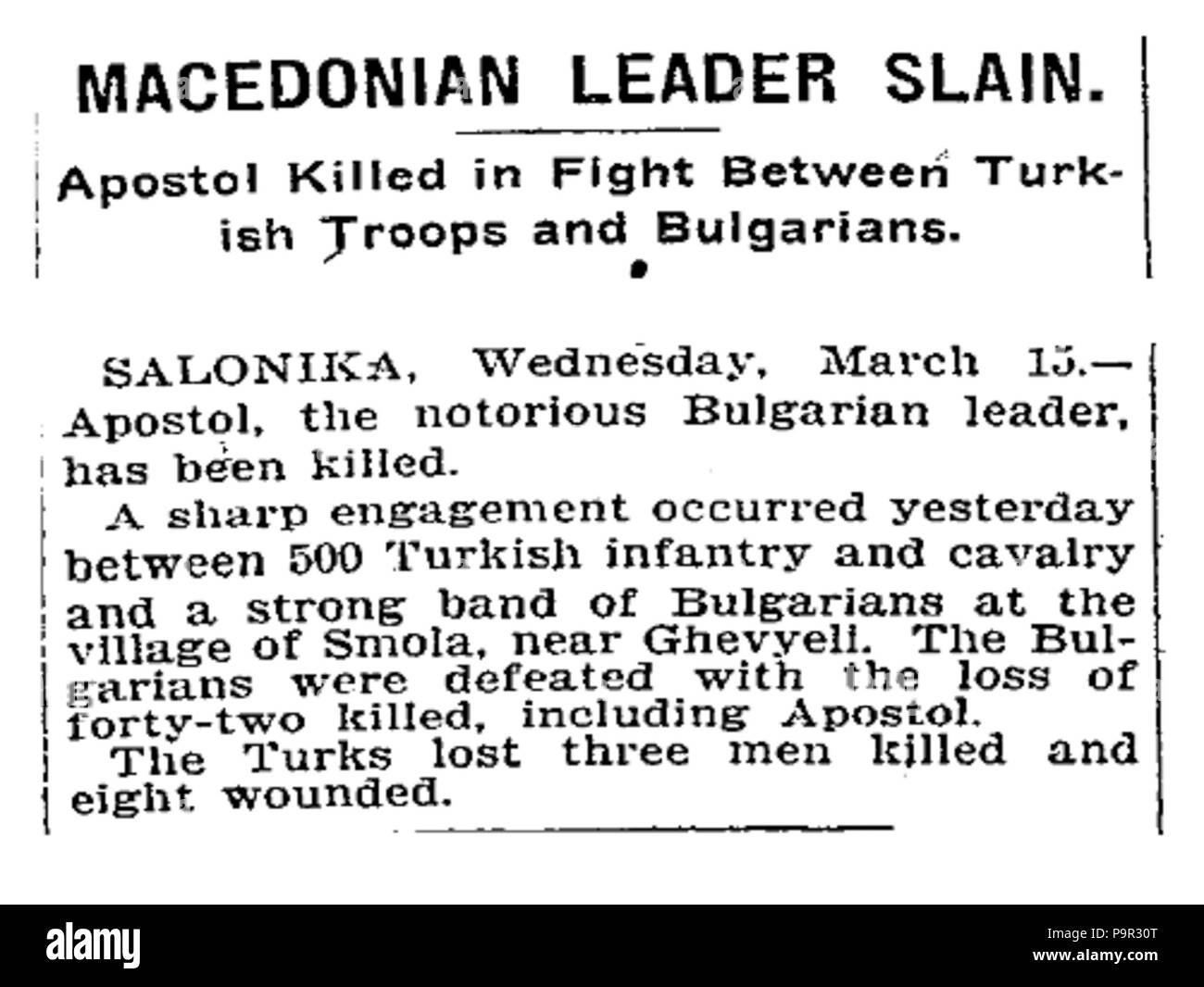 188 Schlacht bei Smol New York Times vom 17. März 1905 Stockfoto