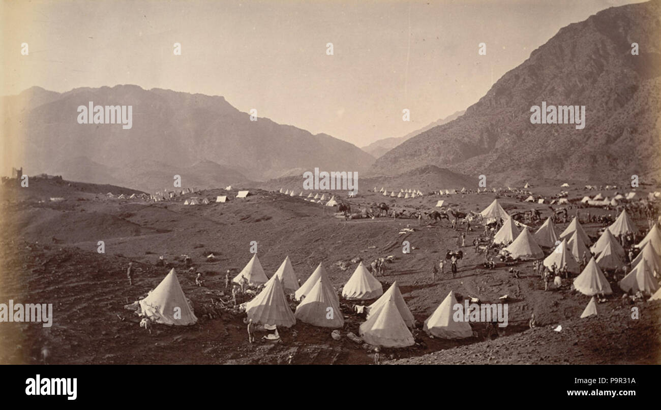 188 Schlacht von Ali Moschee - britische Truppen auf Shagai Ridge lagerten Stockfoto