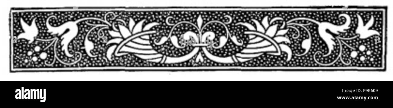 208 schwarze und weiße Blume Grenze Stockfoto