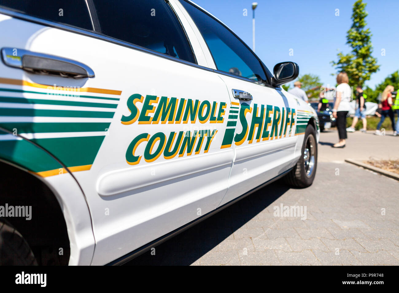 Seite von einem amerikanischen Polizeiauto, Seminole County Sheriff Stockfoto