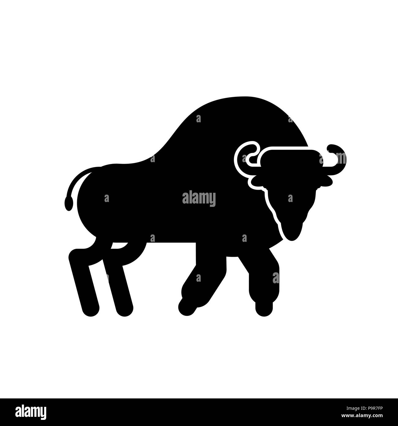 Bison isoliert. Auerochsen Zubr. Wild Bull. Buffalo Vector Illustration Stock Vektor