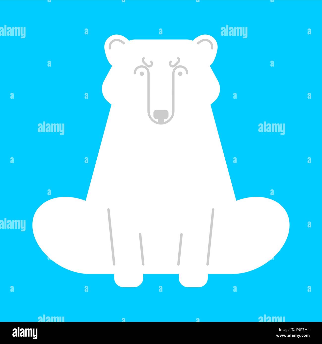 Polar Bear isoliert. Wilde Raubtier. Vector Illustration Stock Vektor