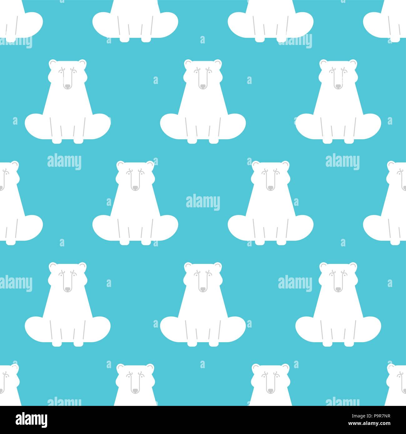 Polar bear Muster Nahtlose. Wilde Raubtier Ornament. Vector Hintergrund Stock Vektor