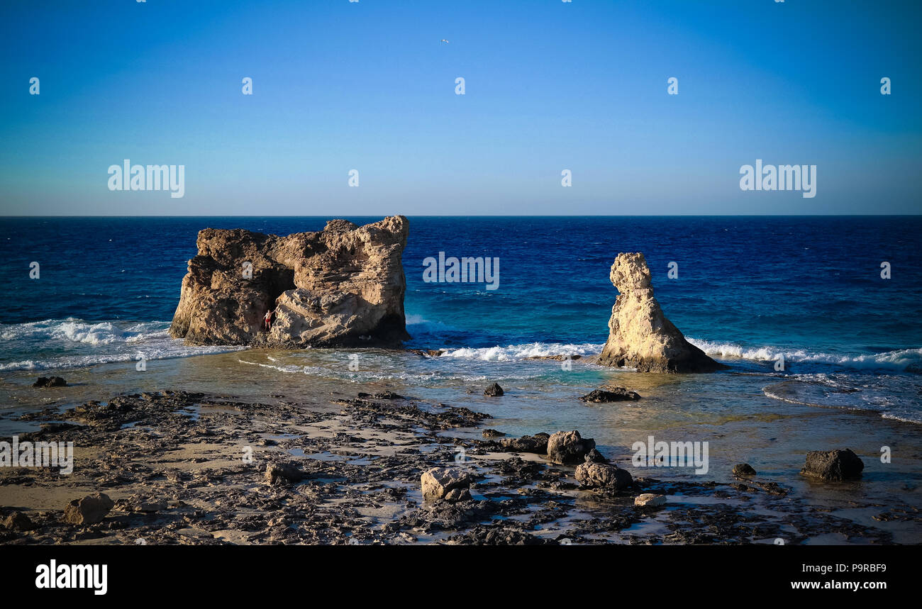 Landschaft mit Kleopatra Strand in der Nähe von Marsa Matruh, Ägypten Stockfoto