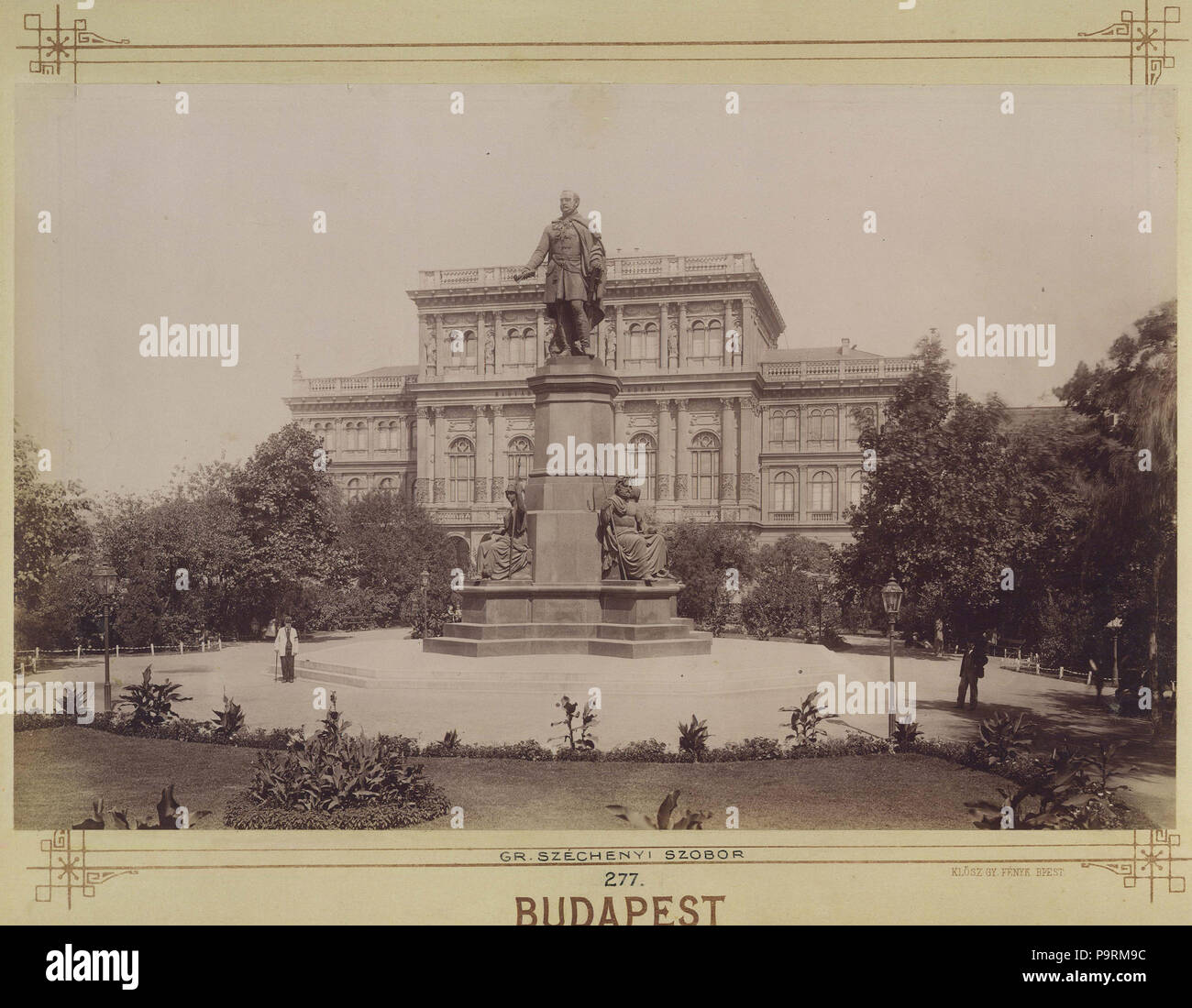 255 Budapest, Széchenyi István (Ferenc József) tér, Széchenyi István szobra József (Engel, 1880). - Fortepan 82606 Stockfoto