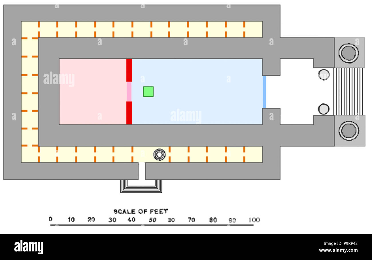 263 C + B-Temple-Fig 1 - LAGESKIZZE Stockfoto