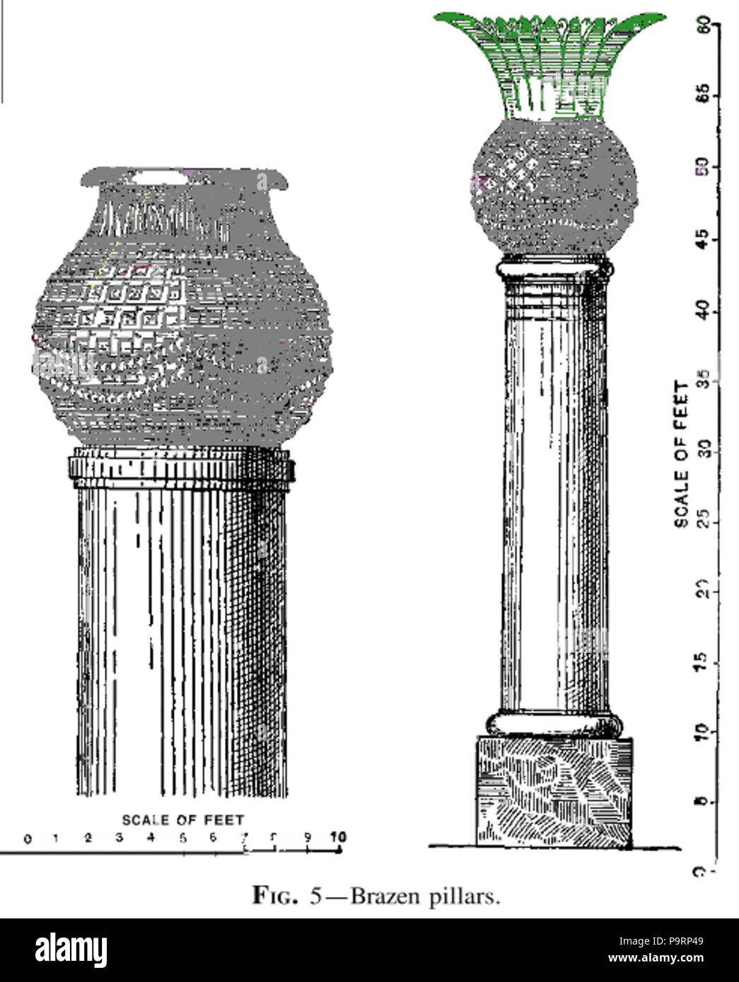 263 C + B-Temple-Fig 5-BrazenPillars Stockfoto