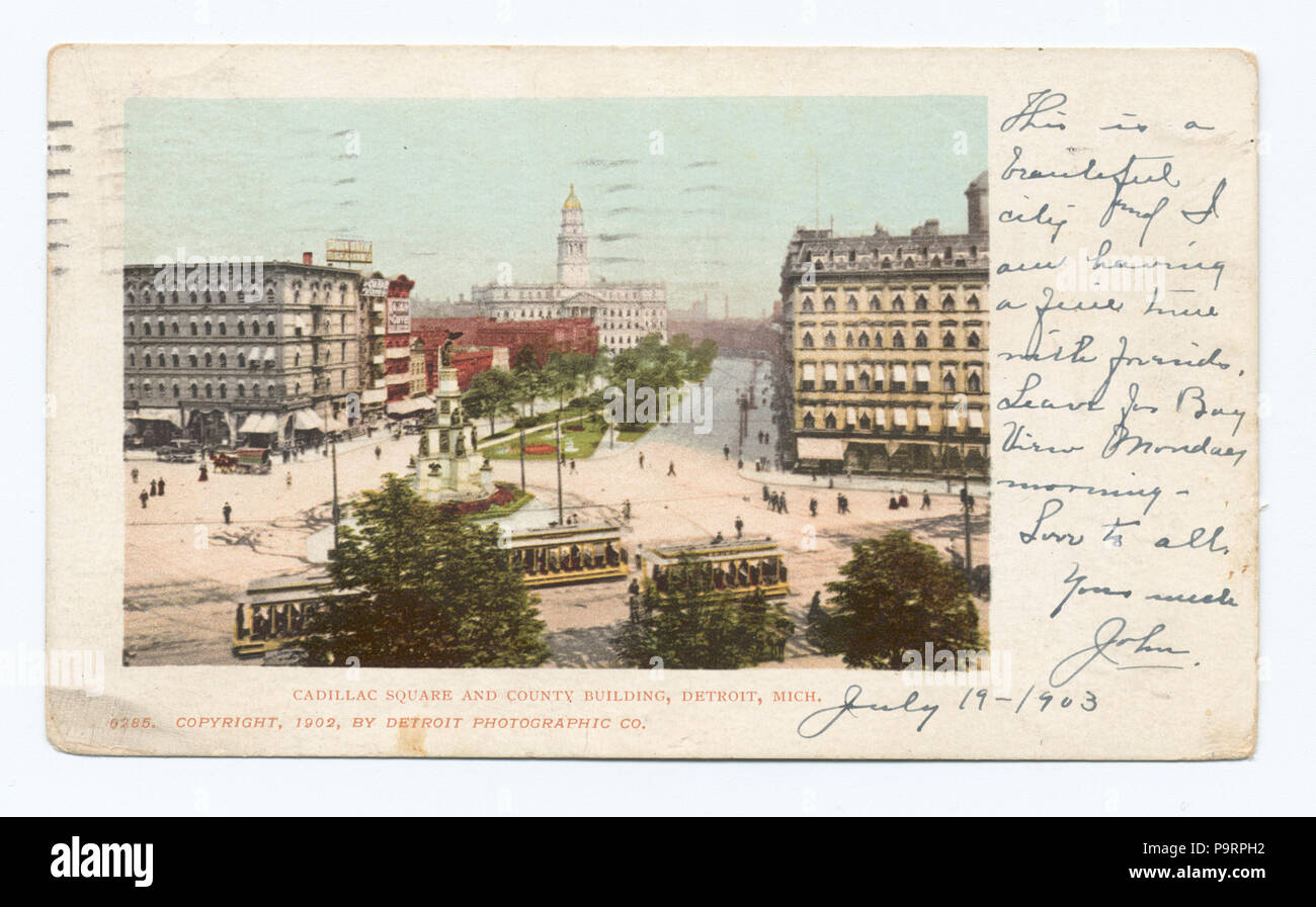 265 Cadillac Square und County Building, Detroit, Mich (Nypl b 12647398-62479) Stockfoto