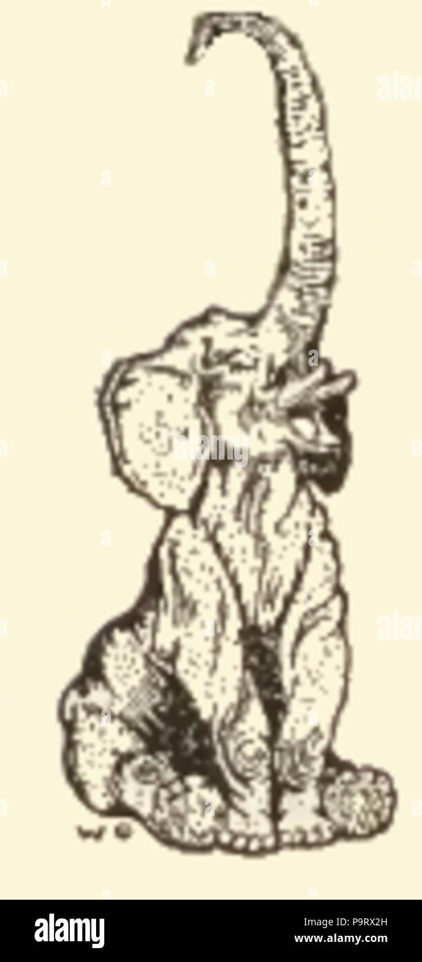 301 charmante Elefant Zeichnung Stockfoto