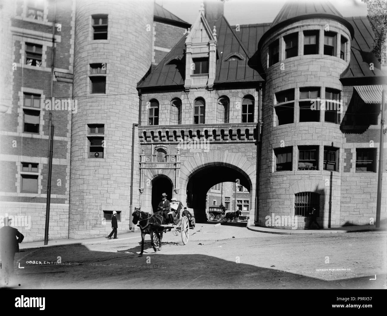 . Eingang zum Château Frontenac, Quebec City. ca. 1900 302 Chateau Frontenac Eingang original Stockfoto