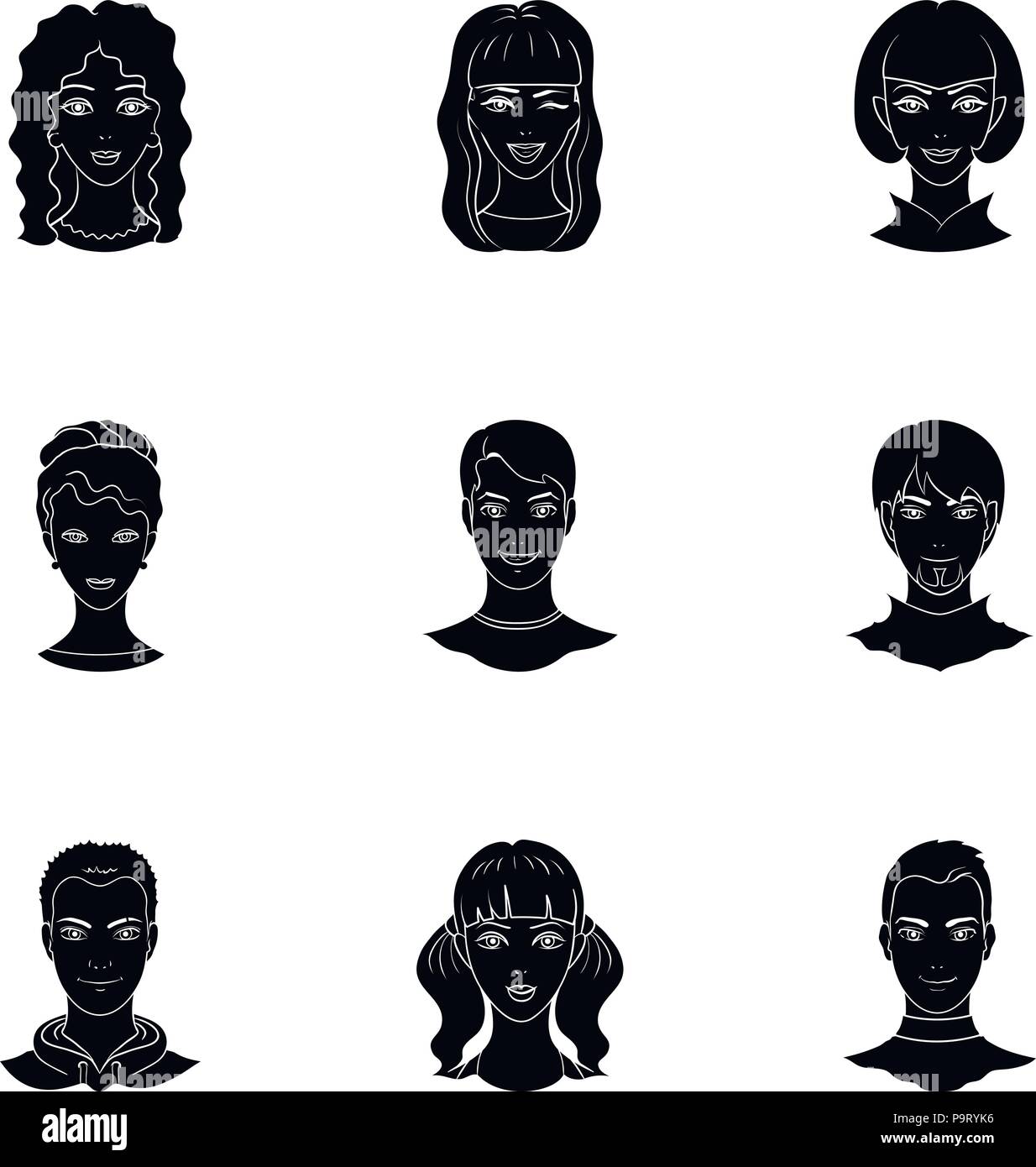 Aussehen, Kunst, Athlet, Avatar, Glatze, Bart, Schwarze, Junge, Sammlung, Design, Kleid, Gesicht, Mimik, Mode, Mädchen, Gläser, Großvater, Großmutter, Frisur, Kopf, menschliche, Icon, Illustration, isoliert, Logo, Mann, Schnurrbart, Außen, Menschen, Personen, Portrait, Satz, Zeichen, Stiefvater, Stiefmutter, Stil, Symbol, Lehrer, Riegel, Benutzer, Vector, Web, Frau, Arbeiten, Vektor, Vektoren, Stock Vektor