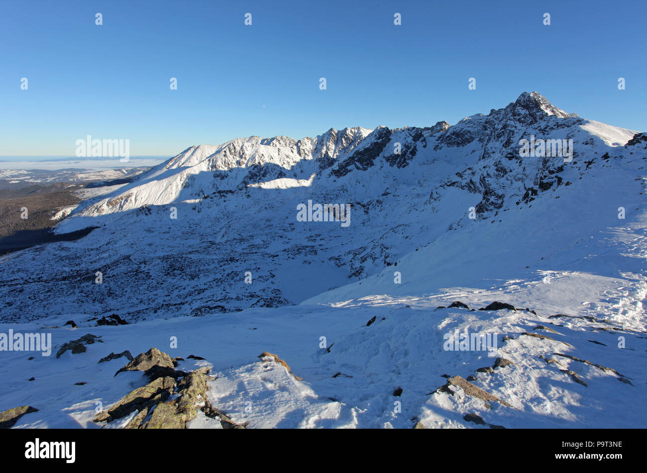 Berglandschaft im Winter. Tatra Kasprowy Wierch Zakopane Polen Stockfoto